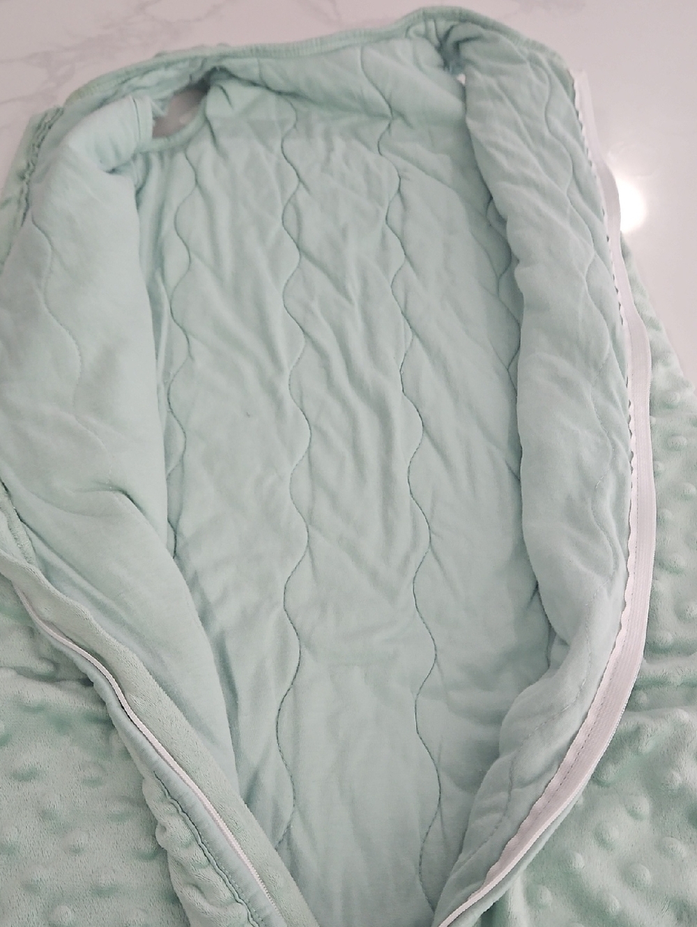 Mint Green Baby Sleep Sack - Zip Front Size 6-12 Months - Picture 6 of 6